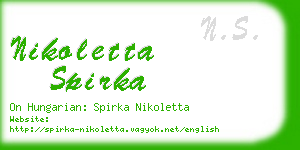 nikoletta spirka business card